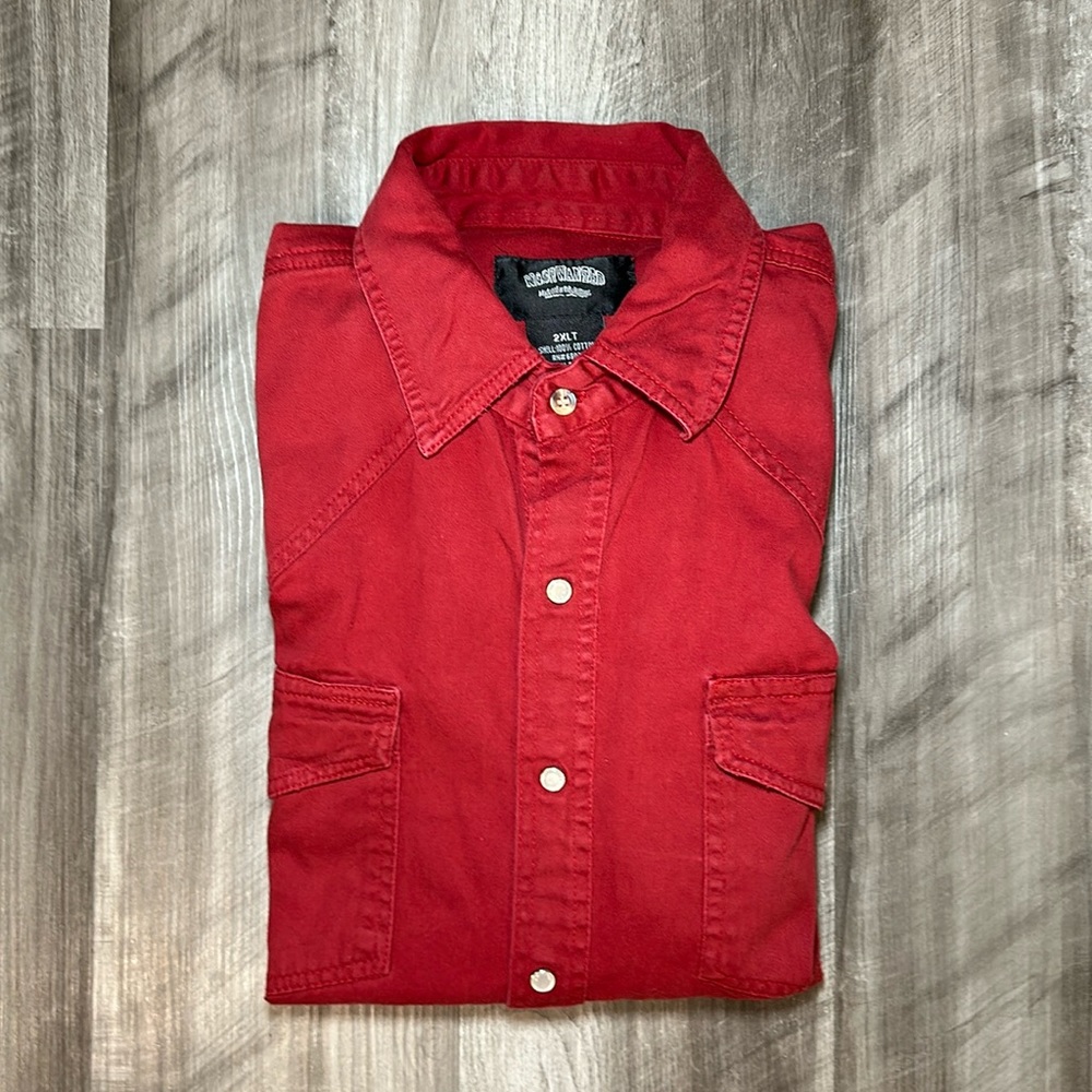 Most Wanted Western Heavy Long Sleeve Pearl Snap Button Shirt - 2XLT